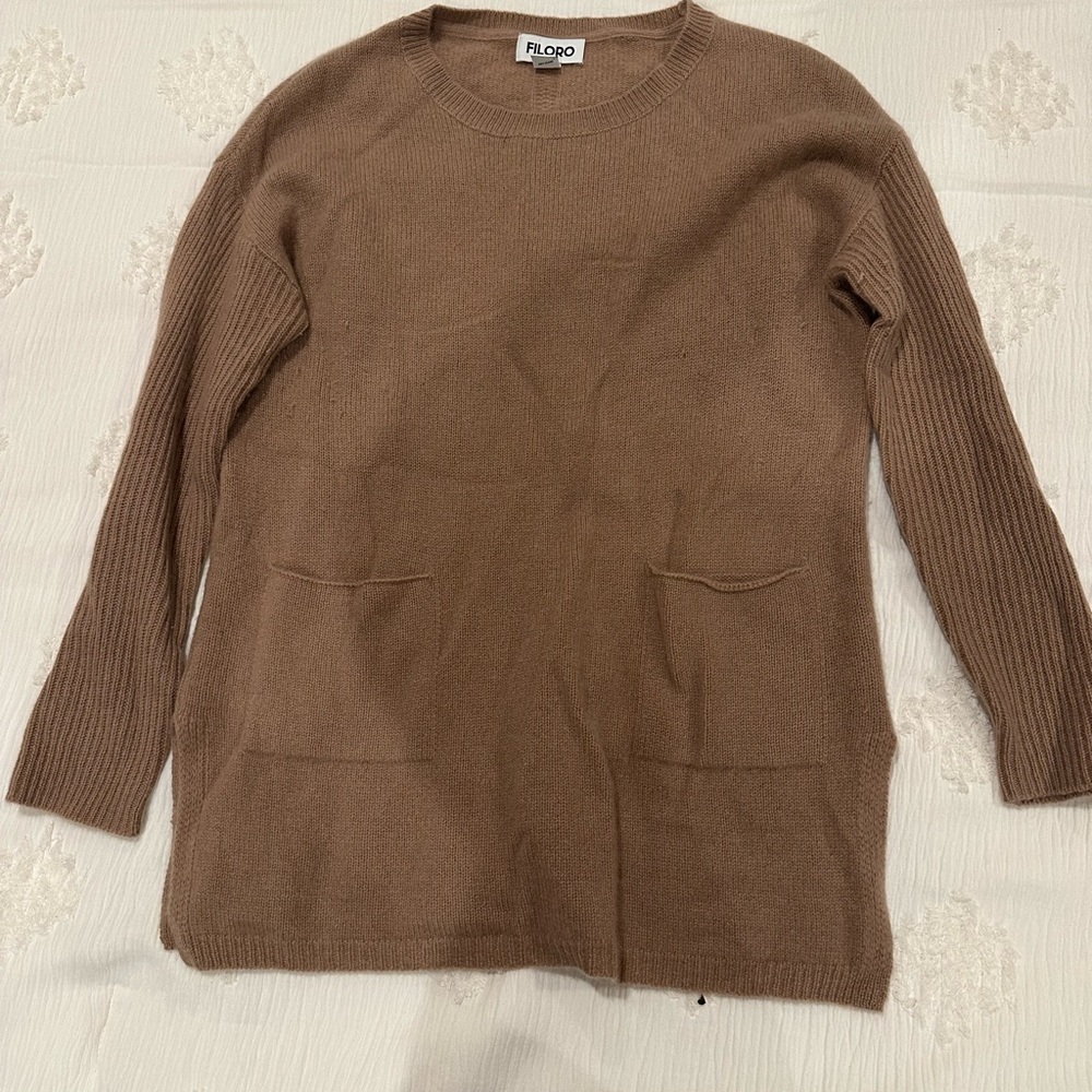 Women's Tan Crew Neck Sweater
